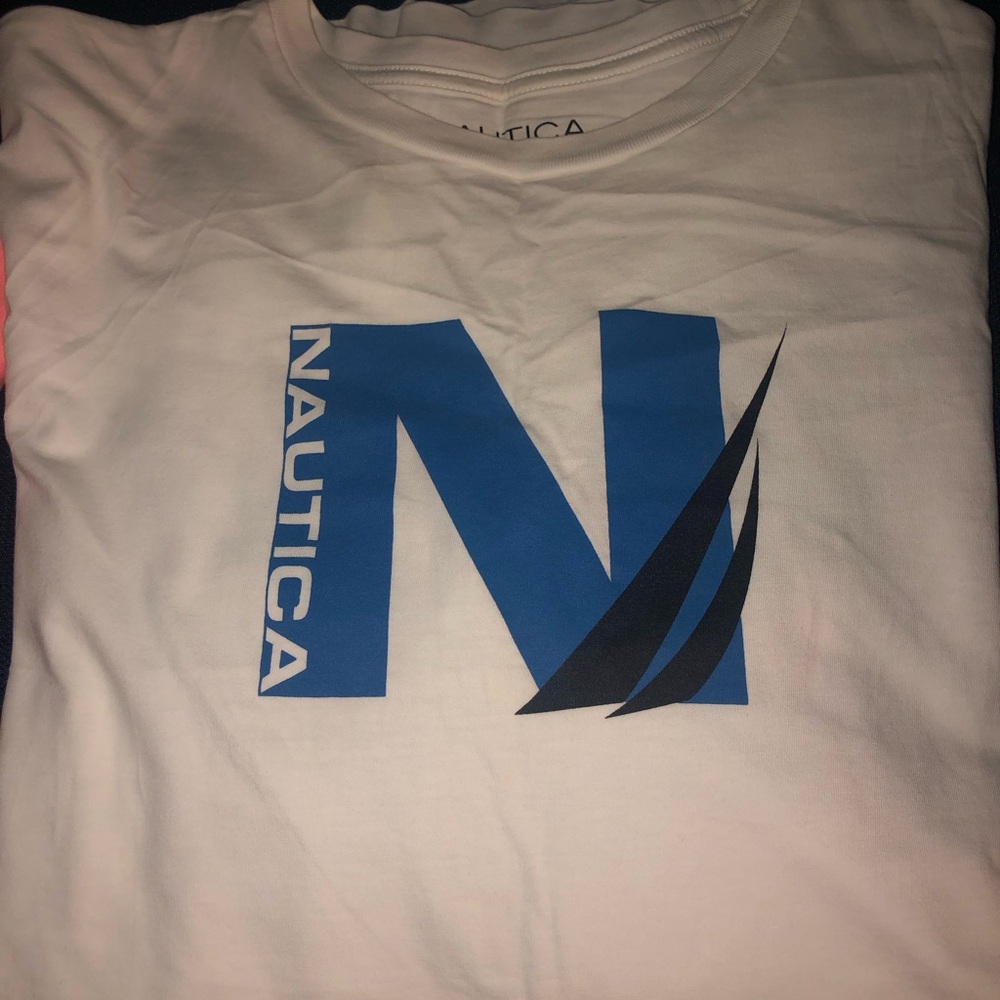 Nautica Men's Tee with Blue and Black Logo